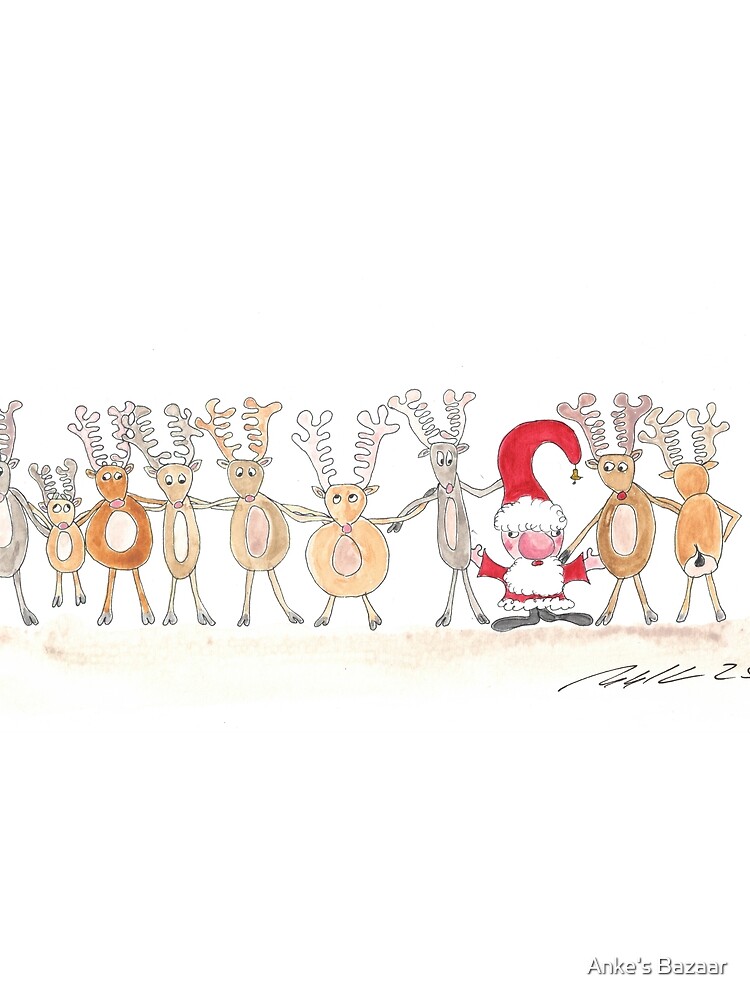 Thumbnail 3 of 3, Scarf, Reindeer Chorus Line, Rentier Chorus Line, designed and sold by Anke‘s Bazaar.