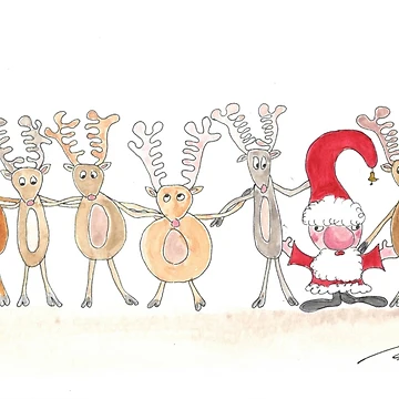 Artwork thumbnail, Reindeer Chorus Line, Rentier Chorus Line, by Anke‘s Bazaar