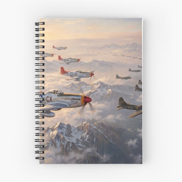 Item preview, Tuskegee Red Tail Alpine Bomber Escort Illustration designed and sold by Airpower Art.