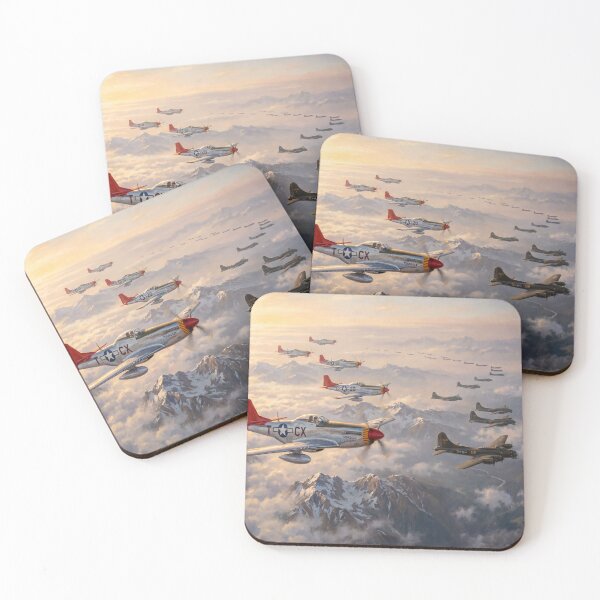 Item preview, Tuskegee Red Tail Alpine Bomber Escort Illustration designed and sold by Airpower Art.