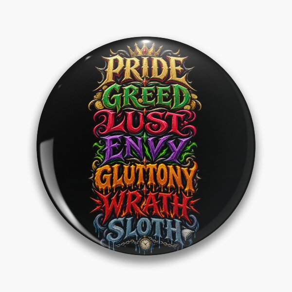 Item preview, Seven Deadly Sins – Gothic Sin Typography Design designed and sold by ArtisticHeart21.