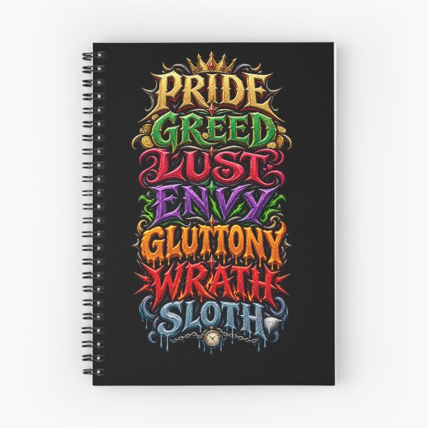 Item preview, Seven Deadly Sins – Gothic Sin Typography Design designed and sold by ArtisticHeart21.