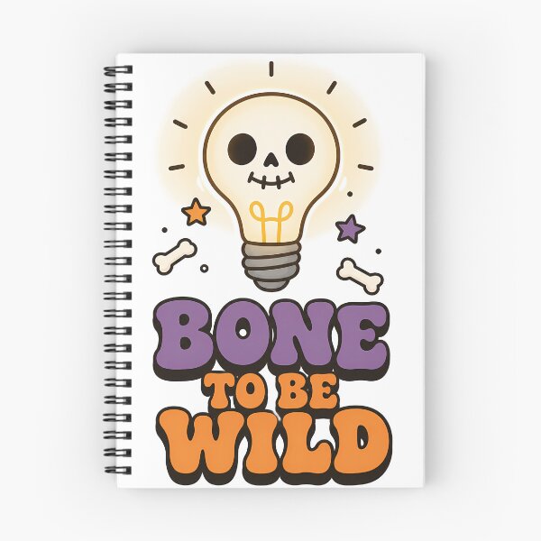 Item preview, Groovy Retro Bone To Be Wild - Funny Halloween Skull Skeleton designed and sold by ianm1028.
