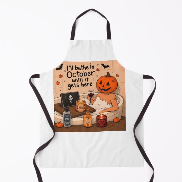 Item preview, I’ll Bathe In October Until It Gets Here Pumpkin Halloween Bath Haunted Horror designed and sold by KatieThomShop.