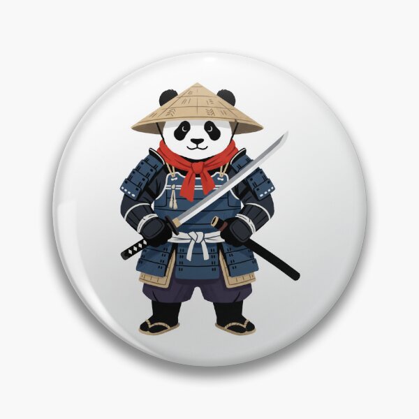 Item preview, Cute Panda Samurai Warrior with Katana Sword and Bamboo Hat designed and sold by seven things shop.
