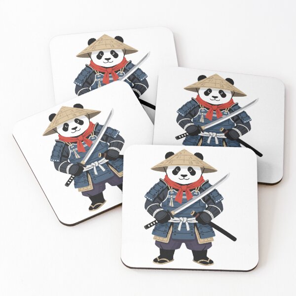 Item preview, Cute Panda Samurai Warrior with Katana Sword and Bamboo Hat designed and sold by seven things shop.
