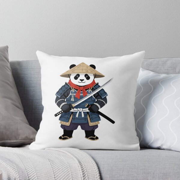Item preview, Cute Panda Samurai Warrior with Katana Sword and Bamboo Hat designed and sold by seven things shop.