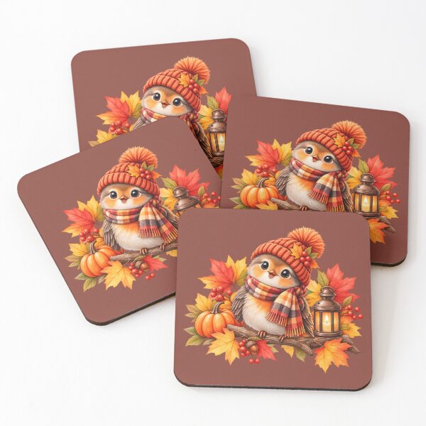 Item preview, Cozy Autumn Bird with Pumpkin and Lantern designed and sold by blankTeeShirt.