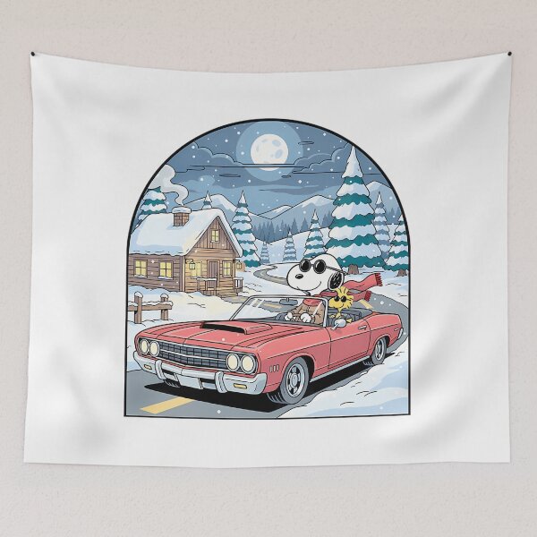 Aperçu de l'œuvre Snoopy Night Drive Hiver créée et vendue par ChaotiCreaters.
