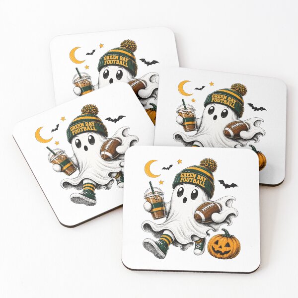 Item preview, Cute Ghost Football Halloween Coffee Fan designed and sold by Buccino00.