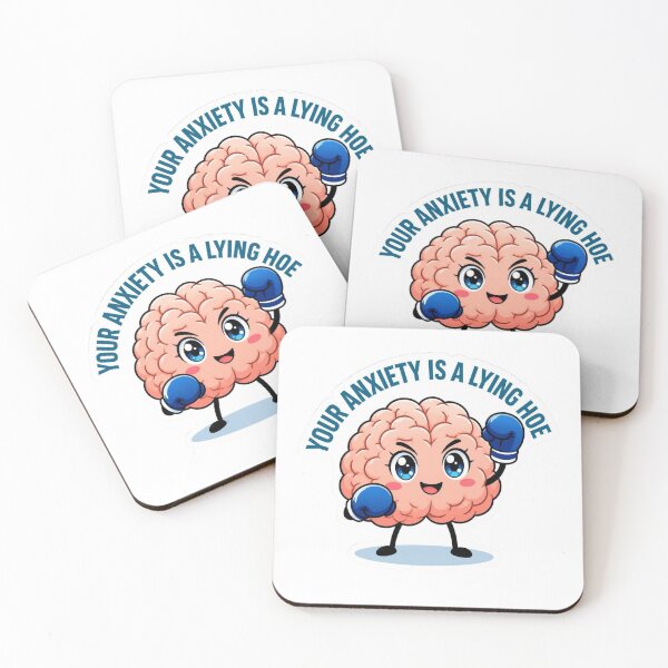 Item preview, Your Anxiety Is A Lying Hoe Funny Mental Health Boxing Brain Kawaii Quote designed and sold by raedattia.