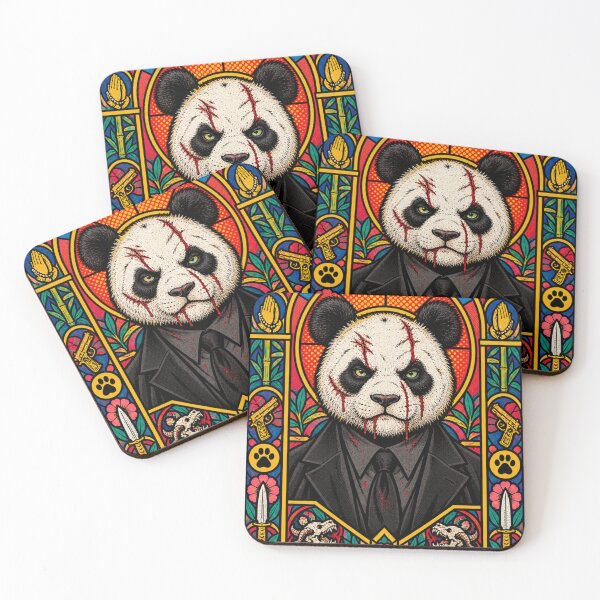 Item preview, Wick Panda Stained Glass - Kung Fu Mafia Hitman Art designed and sold by BRTHRCNK01.