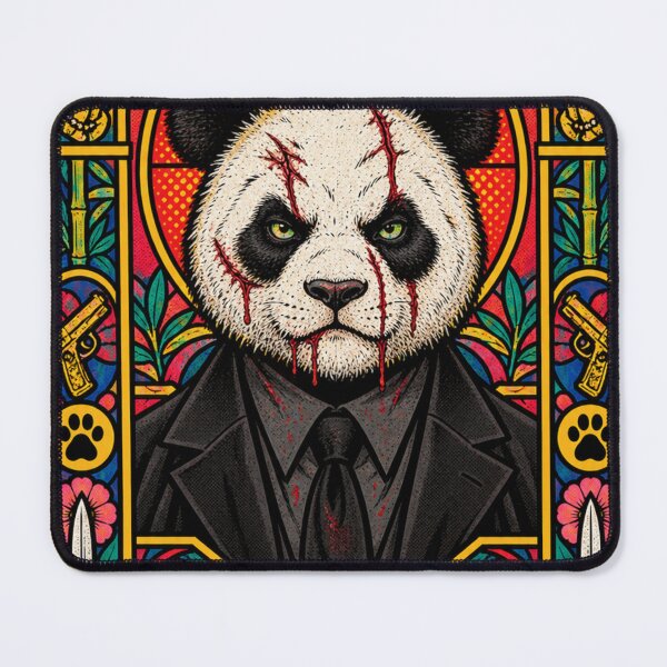 Item preview, Wick Panda Stained Glass - Kung Fu Mafia Hitman Art designed and sold by BRTHRCNK01.