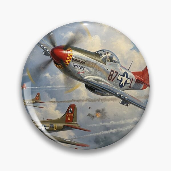 Item preview, Tuskegee Red Tail P-51 Flak Bomber Escort Illustration designed and sold by Airpower Art.
