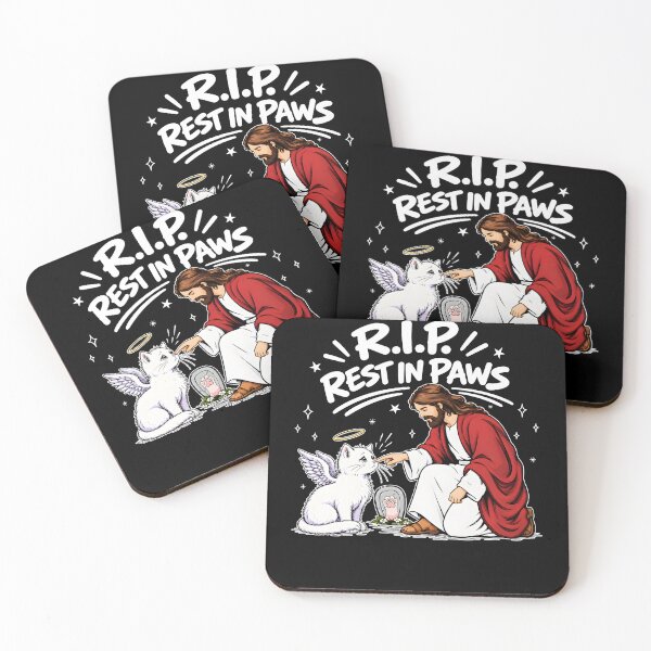 Item preview, RIP Rest in Paws with Jesus and Angel Cat designed and sold by KatieThomShop.