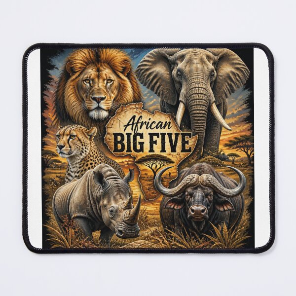 Item preview, African Big Five T-Shirt Lion Elephant Rhino Buffalo Leopard designed and sold by Xtremetiaan.