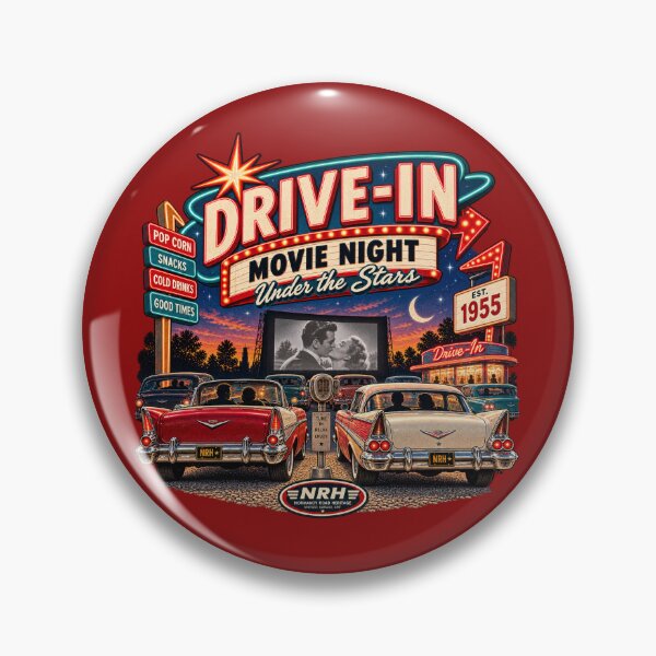 Item preview, Drive-In Movie Night – Vintage 1950s Americana designed and sold by Normandy Road Heritage™ - Vintage Garage Art.