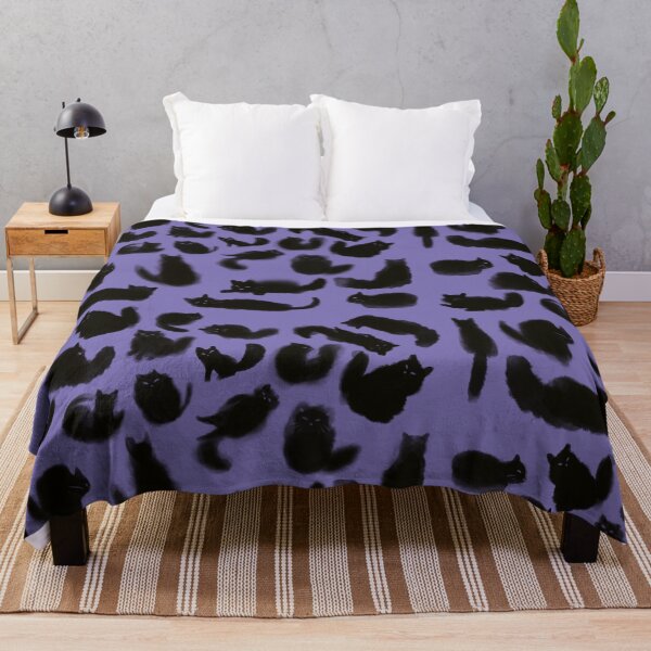 Item preview, Black cats against purple background designed and sold by TNT-Atelier.