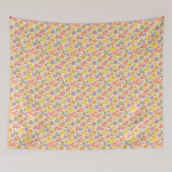 Item preview, Colorful Wildflower Garden – Retro Watercolor Floral Pattern designed and sold by vinothmech53.