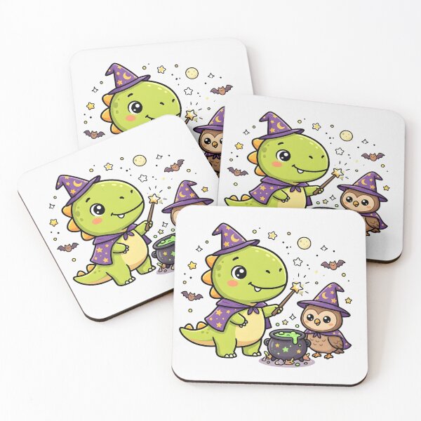 Item preview, Cute Dinosaur and Owl Wizard Halloween Magic designed and sold by naragon4289.