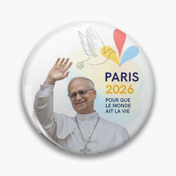 Item preview, Pope Leo XIV and Dove - T-shirts and Souvenir Gifts - France 2026 designed and sold by Dany and Dom.