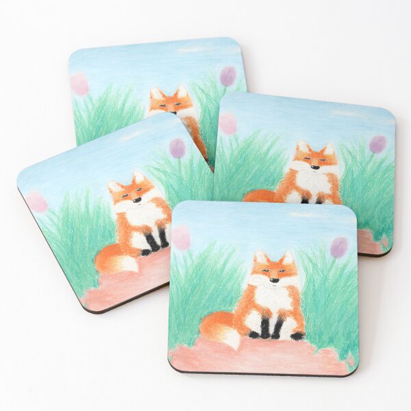 Item preview, Whimsical Fox in a Pastel Meadow designed and sold by Raehanfiq.