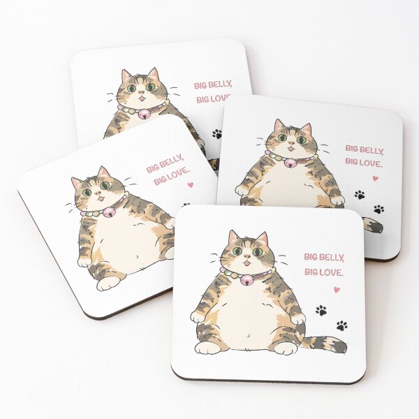 Item preview, Big Belly Big Love Funny Chubby Cat Cute Cat Lover Design designed and sold by NongKhaoYai.