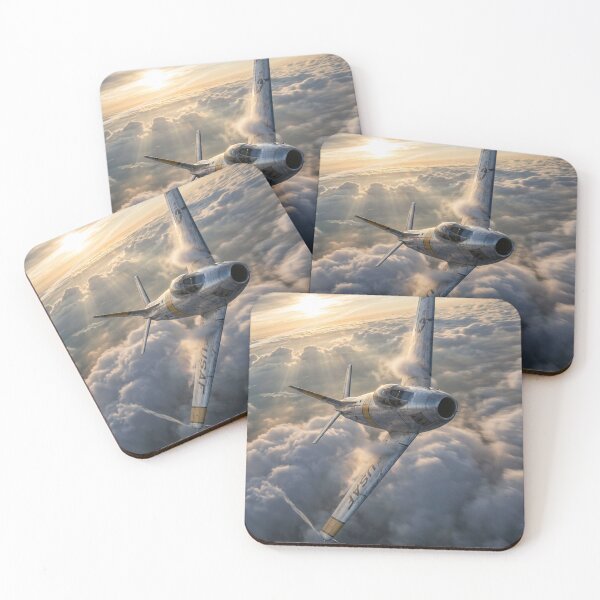 Item preview, F-86 Sabre USAF Diving Clouds Illustration designed and sold by Airpower Art.