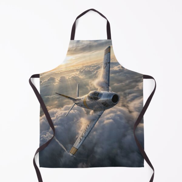 Aperçu de l'œuvre Illustration d'un F-86 Sabre de l'USAF plongeant dans les nuages créée et vendue par Airpower Art.