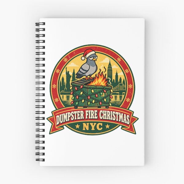 Item preview, Dumpster Fire Christmas NYC Shirt – Funny Pigeon Santa Hat Retro Design designed and sold by Globalcitytees.