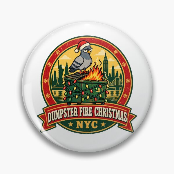 Item preview, Dumpster Fire Christmas NYC Shirt – Funny Pigeon Santa Hat Retro Design designed and sold by Globalcitytees.