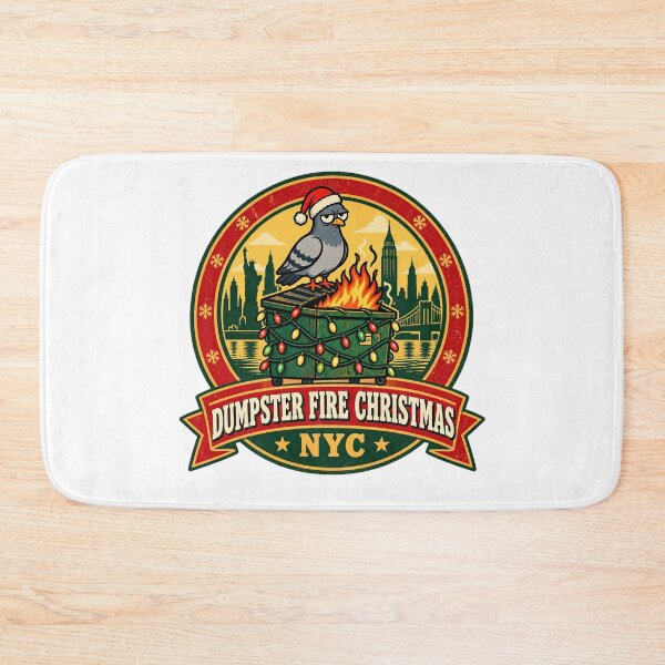 Item preview, Dumpster Fire Christmas NYC Shirt – Funny Pigeon Santa Hat Retro Design designed and sold by Globalcitytees.