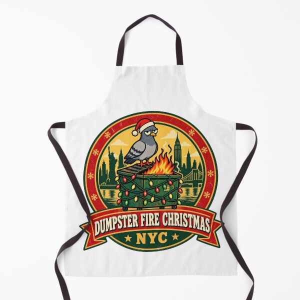 Item preview, Dumpster Fire Christmas NYC Shirt – Funny Pigeon Santa Hat Retro Design designed and sold by Globalcitytees.
