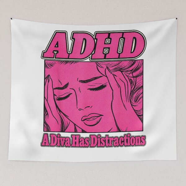 Item preview, ADHD A Diva Has Distractions Funny Retro Diva designed and sold by HarinDonreka.