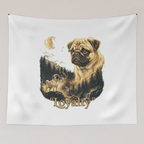 Item preview, Celestial Pug Spirit Forest Night  designed and sold by ANTHOWILLIA.