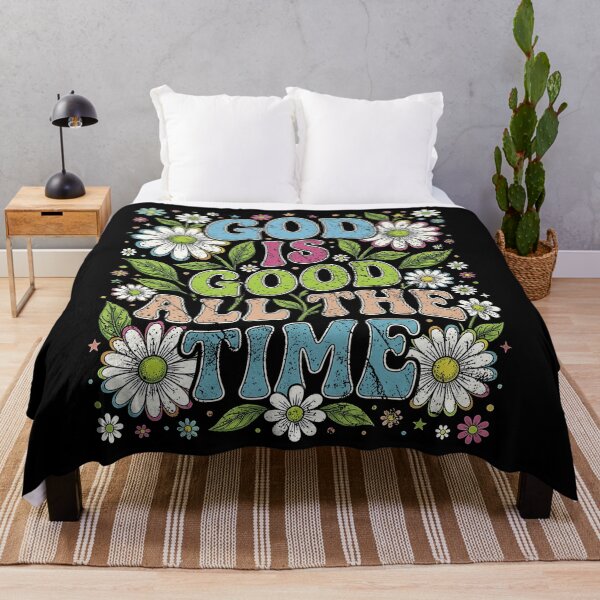 Item preview, God Is Good All The Time Retro Daisy Flowers Christian Quote Design designed and sold by RuthMenze.