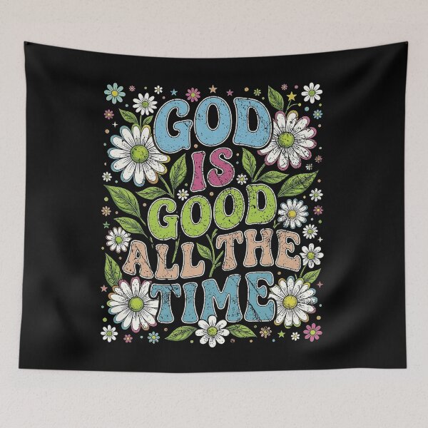 Item preview, God Is Good All The Time Retro Daisy Flowers Christian Quote Design designed and sold by RuthMenze.
