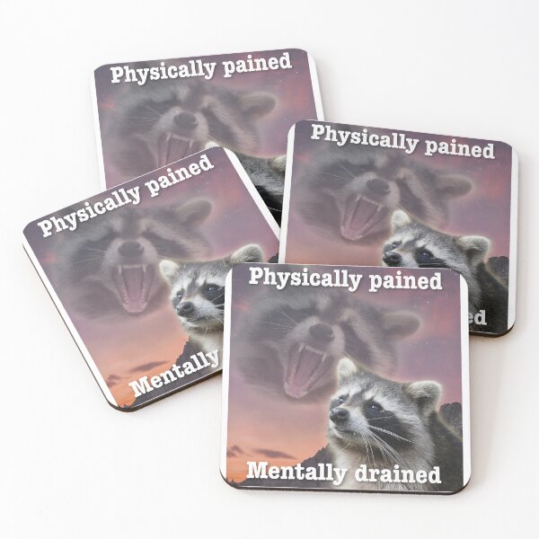Item preview, Raccoon Pained Drained Meme designed and sold by ANTHOWILLIA.