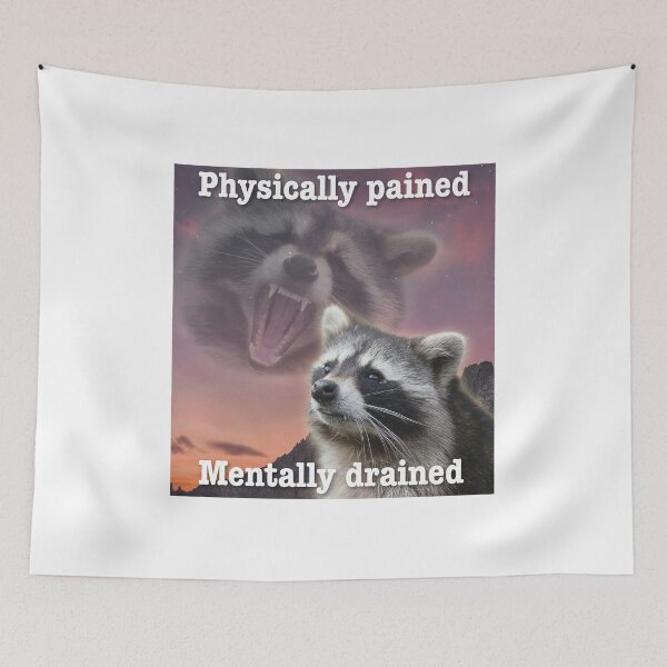 Item preview, Raccoon Pained Drained Meme designed and sold by ANTHOWILLIA.