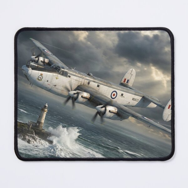Item preview, RAF Shackleton Lighthouse Storm Illustration designed and sold by Airpower Art.
