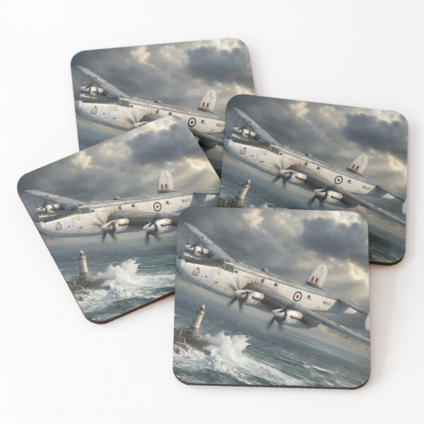 Item preview, RAF Shackleton Lighthouse Storm Illustration designed and sold by Airpower Art.