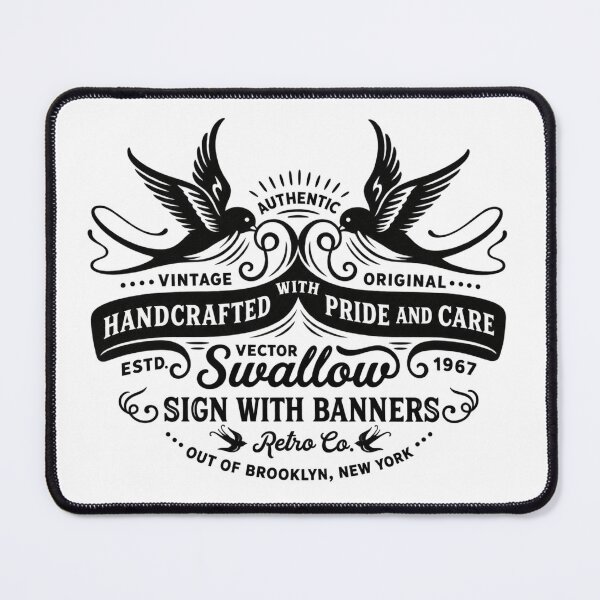 Item preview, Vintage Swallow Retro Ornamental Badge designed and sold by wisnubayuaji.