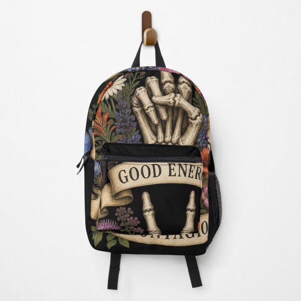 Item preview, Good Energy Is Contagious Vintage Skeleton Hand Peace Sign Flowers Design designed and sold by RuthMenze.