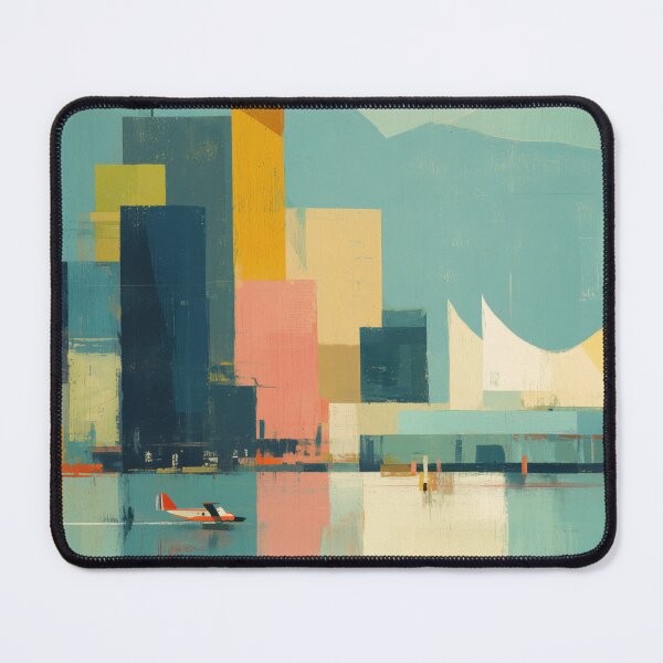 Item preview, Vancouver – Pastel City Skyline Travel Print, Canada designed and sold by MarkedArtPrints.
