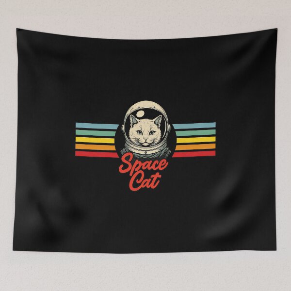 Item preview, Retro Space Cat Astronaut Helmet Stripes designed and sold by GiaoCalonas.