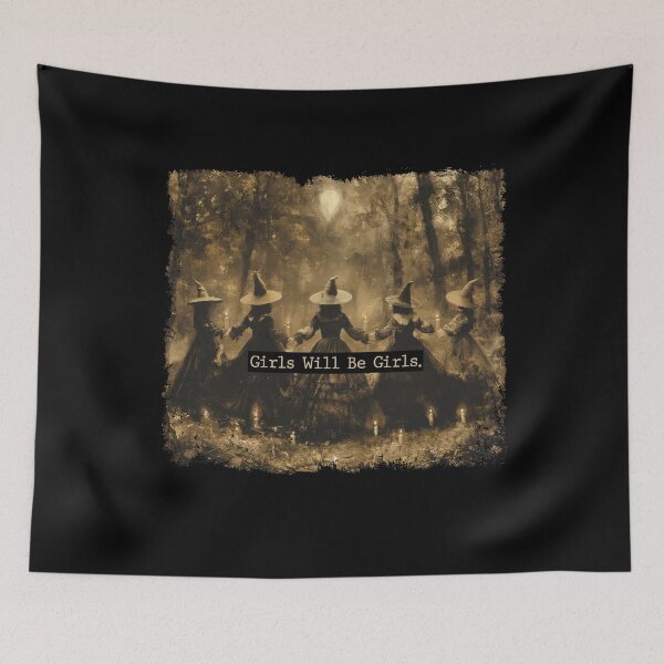 Item preview, Vintage Girls Will Be Girls Witch Halloween  designed and sold by Achkalona.