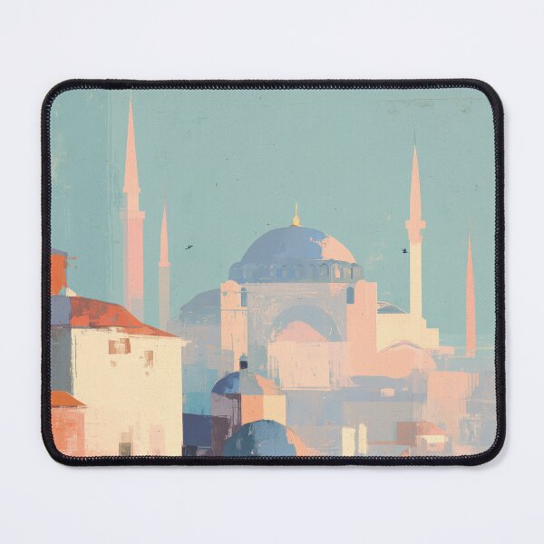 Item preview, Istanbul – Pastel Mosque Skyline Travel Print, Turkey designed and sold by MarkedArtPrints.