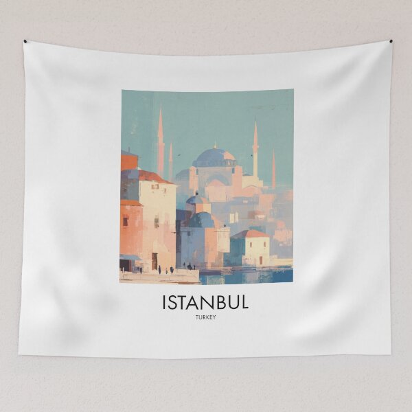 Item preview, Istanbul – Pastel Mosque Skyline Travel Print, Turkey designed and sold by MarkedArtPrints.