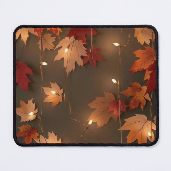 Item preview, Cozy Autumn Maple Leaves with String Lights — Warm Fall Aesthetic Background designed and sold by LYAN-STORE.
