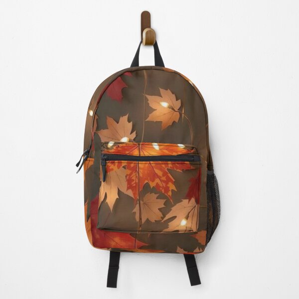 Item preview, Cozy Autumn Maple Leaves with String Lights — Warm Fall Aesthetic Background designed and sold by LYAN-STORE.